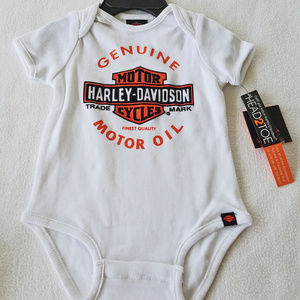 Harley Davidson White One-Piece 3/6 Months